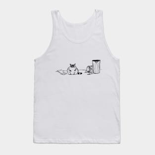 Fat Raccoon Outline Tank Top